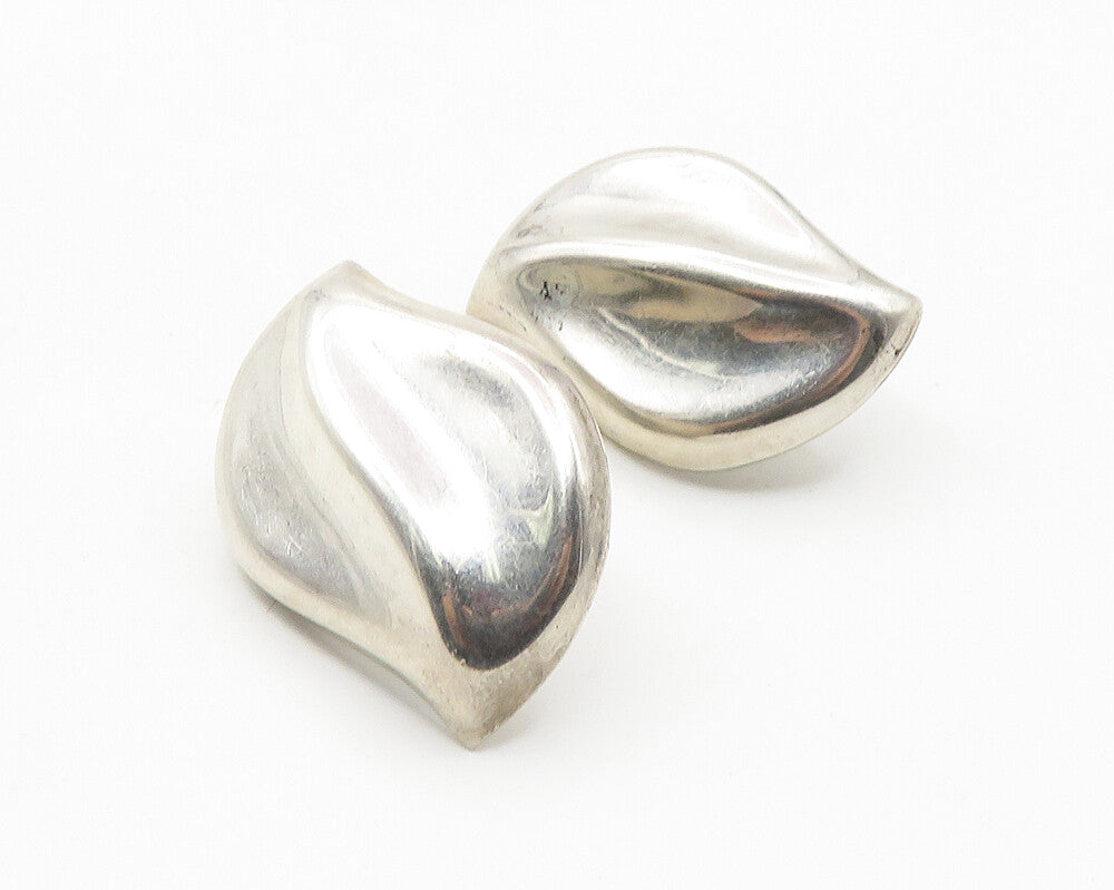 MEXICO 925 Sterling Silver  Vintage Floral Leaf Non Pierce Earrings  EG5454