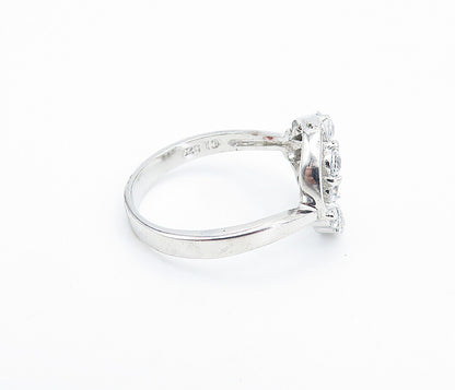 925 Sterling Silver  Shiny Cubic Zirconia Open Spiral Band Ring Sz 9  RG7268