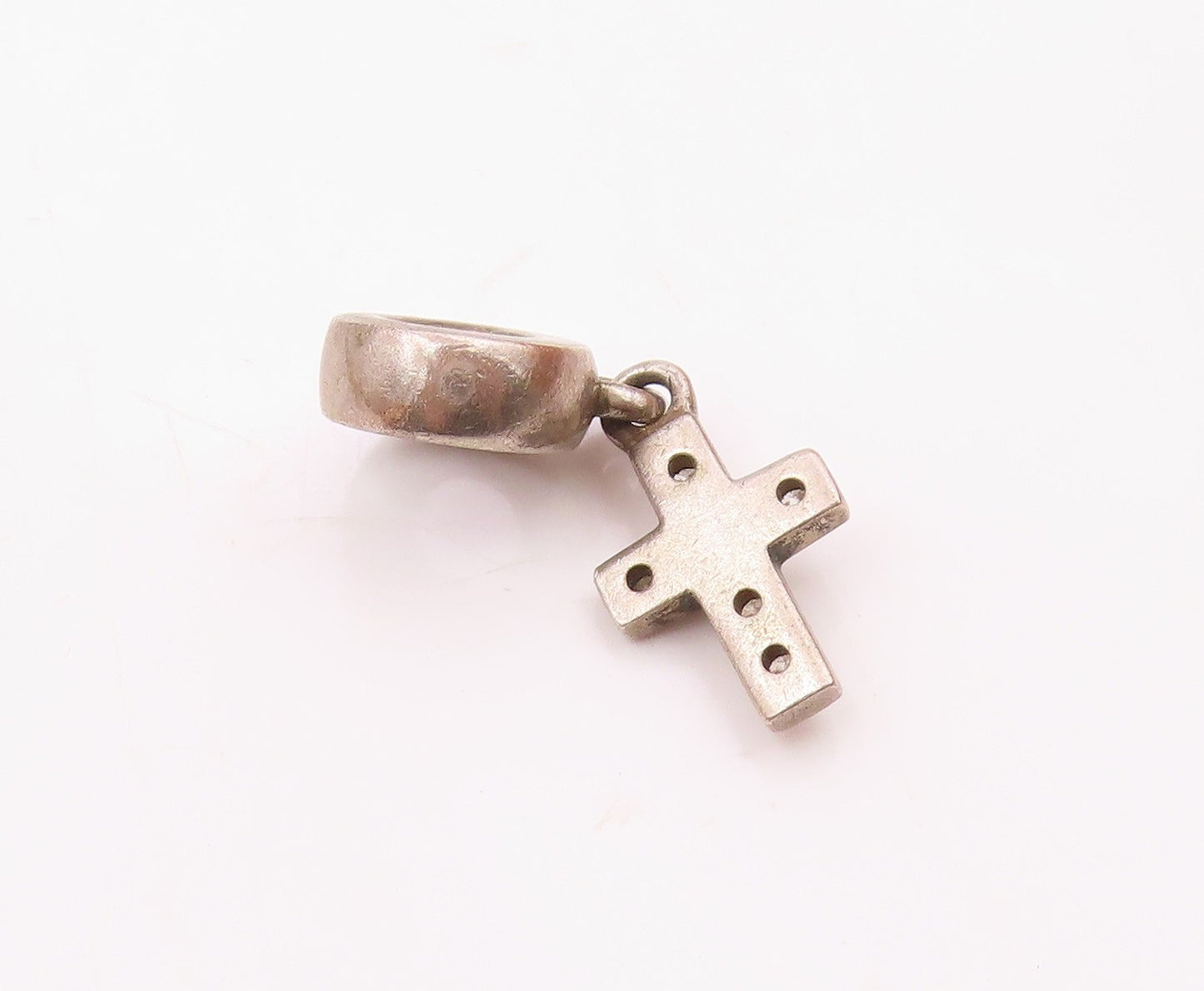 PANDORA 925 Silver  Vintage Cubic Zirconia Religious Cross Pendant  PT21468
