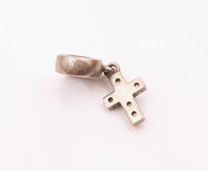 PANDORA 925 Silver  Vintage Cubic Zirconia Religious Cross Pendant  PT21468