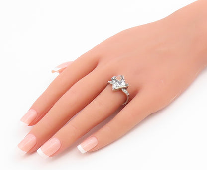 925 Sterling Silver Vintage Ring POLAND Angular Quartz Band  Sz 8  RG36730