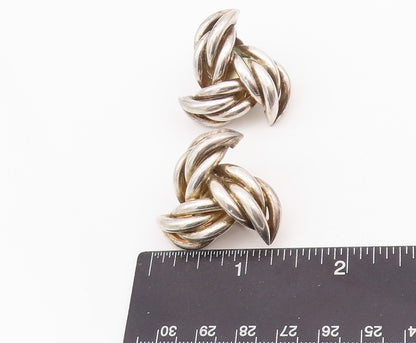 925 Sterling Silver Vintage Earrings GIVENCHY Love Knot Braided Clip On  EG13628
