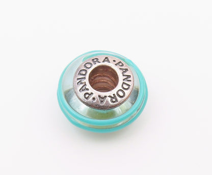 PANDORA 925 Sterling Silver  Vintage Enamel Round Slide Pendant  PT18363
