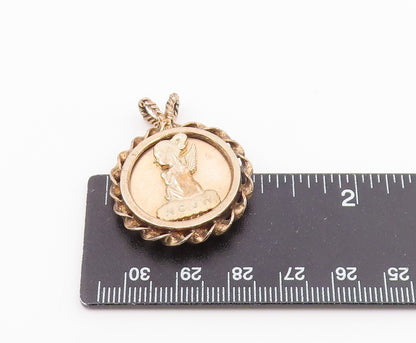925 Sterling Silver Vintage Brooch Pin Angle Baby Girl Halo Twisted Rope BP10550