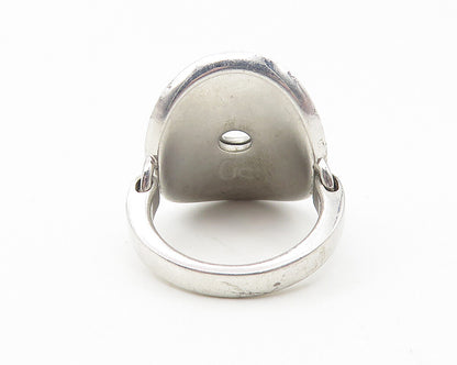 GUESS ITALY 925 Sterling Silver  Shiny Monogram Logo Band Ring Sz 6.5  RG11239