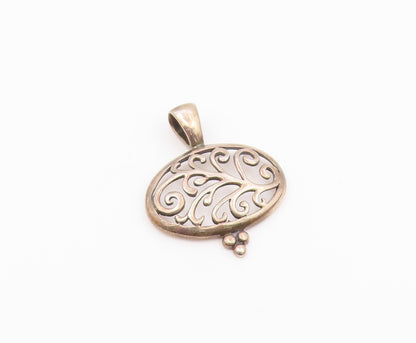 925 Sterling Silver  Vintage Openwork Vine Cutout Drop Pendant  PT21413