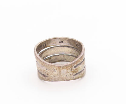 925 Sterling Silver Vintage Ring Dark Tone Hope Believe Love Band  Sz 8  RG33608