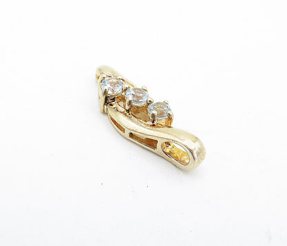ROSS SIMON 925 Sterling Silver  Petite Topaz Shiny Gold Plated Pendant  PT3325