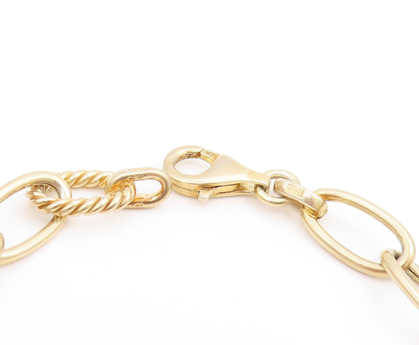 925 Sterling Silver Vintage Bracelet Gold Rings Dangling Men Face Coins  BT10985