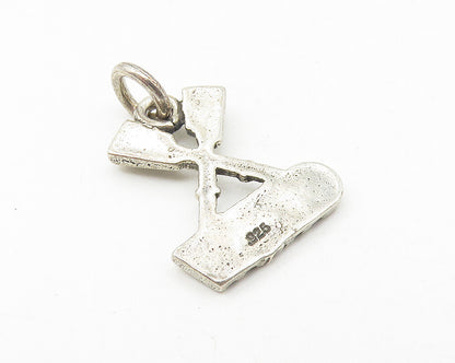 925 Sterling Silver  Vintage Dark Tone Boat Paddles Crew Drop Pendant  PT8923