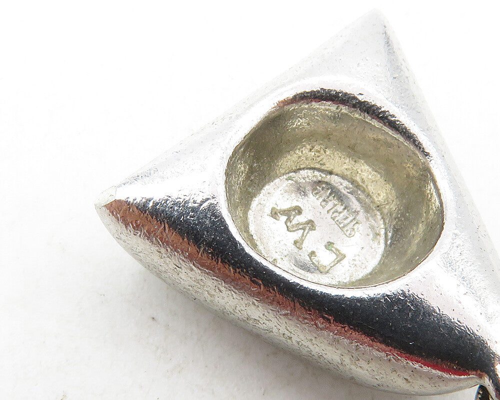 925 Sterling Silver  Vintage Shiny Smooth Petite Hat Motif Pendant  PT7369