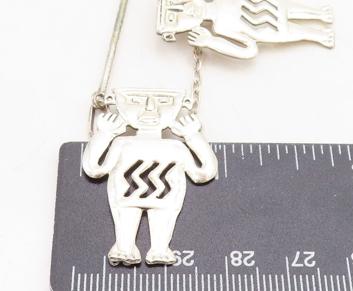 925 Sterling Silver  Vintage Shiny Traditional Statues Chain Necklace  NE1776