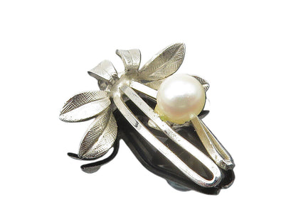 VAN DELL 925 Sterling Silver  Vintage Petite Pearl Floral Pendant  PT9021