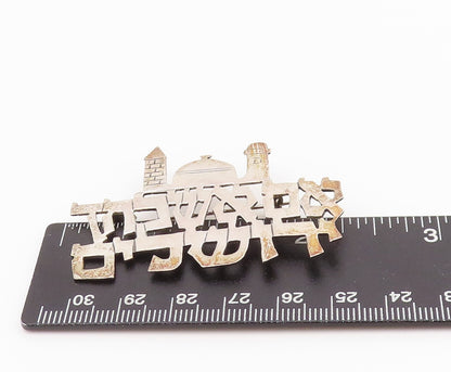 925 Sterling Silver Vintage Brooch If I Forget Jerusalem Hebrew Cutout  BP11693