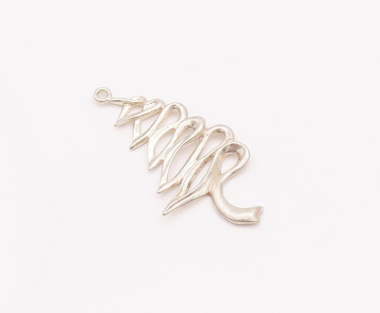 925 Sterling Silver Vintage Pendant Designer Cutout Brutalist Design  PT22966