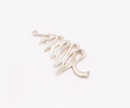 925 Sterling Silver Vintage Pendant Designer Cutout Brutalist Design  PT22966