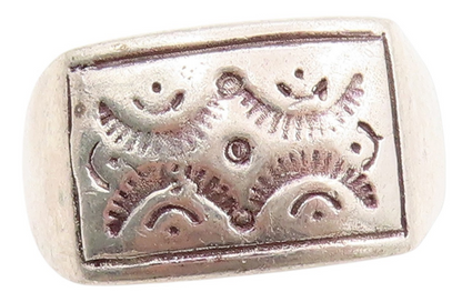 925 Sterling Silver Vintage Ring Tribal Spirit Birds Sz 7 RG33613