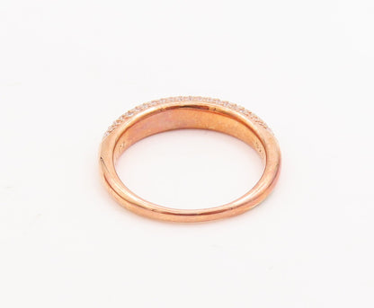 925 Sterling Silver Vintage Ring Rose Gold Plated CZ Inlay  Sz 7  RG29106