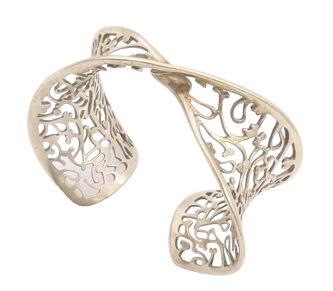 925 Sterling Silver Vintage Bracelet KIT HEATH Designer Twisted Cuff  BT10383
