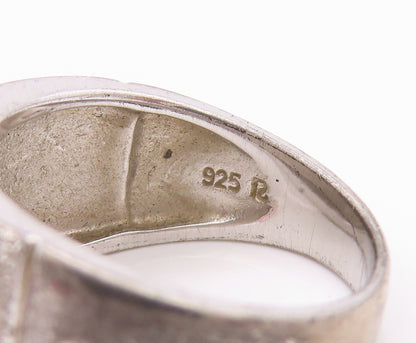925 Sterling Silver Vintage Ring Minimalist Rough Finish Band  Sz 8  RG33368