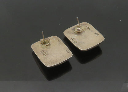 MEXICO 925 Sterling Silver Vintage Cubic Zirconia Square Drop Earrings EG10511