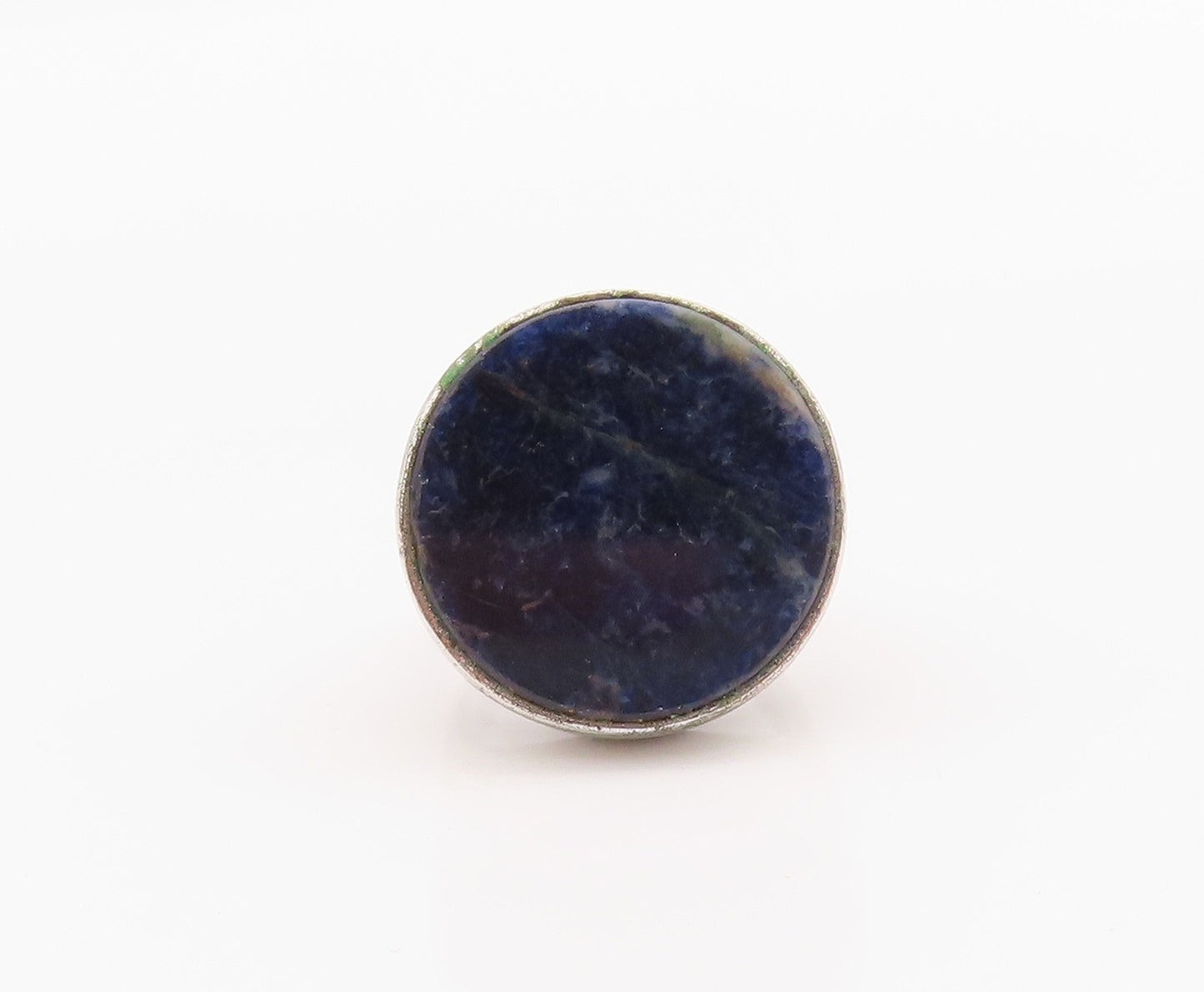 925 Sterling Silver Vintage Ring Modernist Lapis Lazuli Band  Sz 6  RG36262
