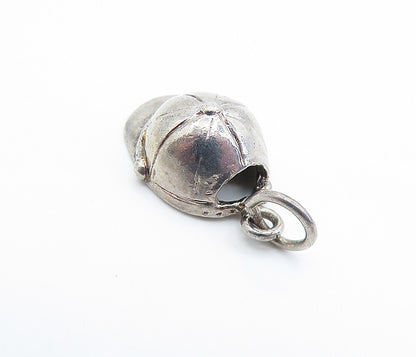 925 Sterling Silver  Vintage Petite Dark Tone Baseball Cap Pendant  PT5272