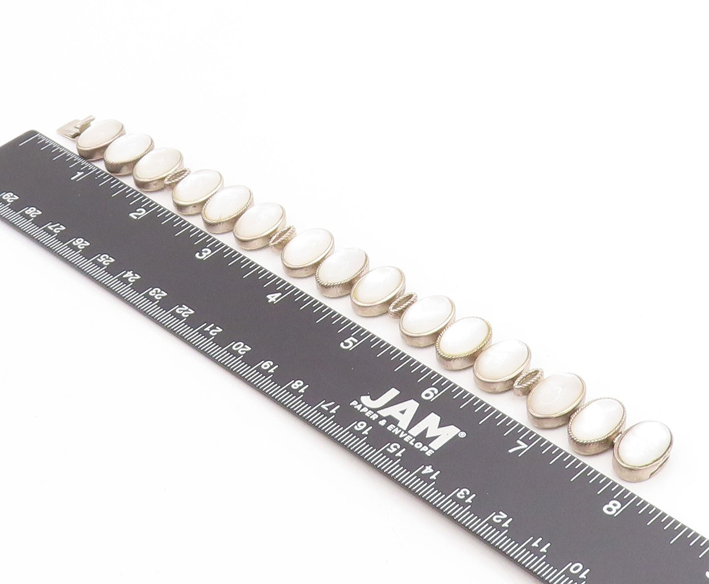 925 Sterling Silver Vintage Bracelet WHITNEY KELLY Cabochon Moonstone  BT11729