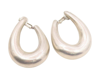 ALFRED KARRAM 925 Silver Vintage Shiny Non Pierce Hoop Earrings  EG10049