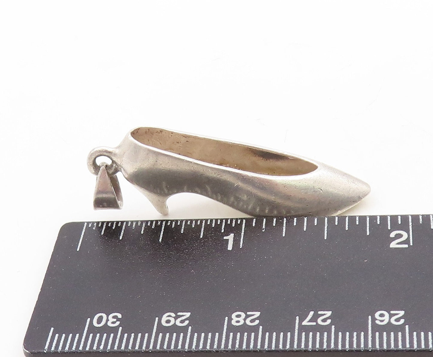 925 Sterling Silver Vintage Pendant Solid Cutout Woman Boots Charm  PT23729