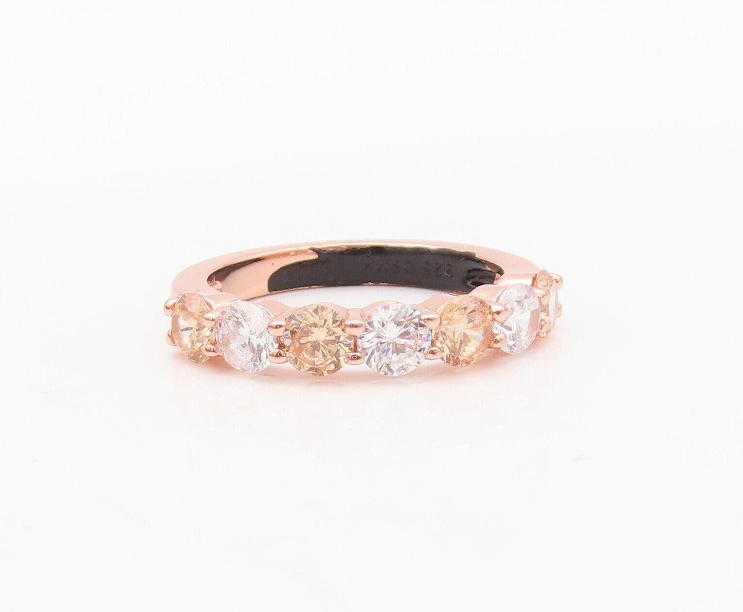 925 Sterling Silver Vintage Ring Rose Gold Plated Citrine & Topaz  Sz 7  RG30022