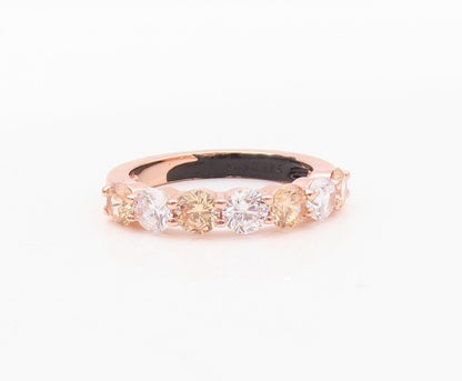 925 Sterling Silver Vintage Ring Rose Gold Plated Citrine & Topaz  Sz 7  RG30022