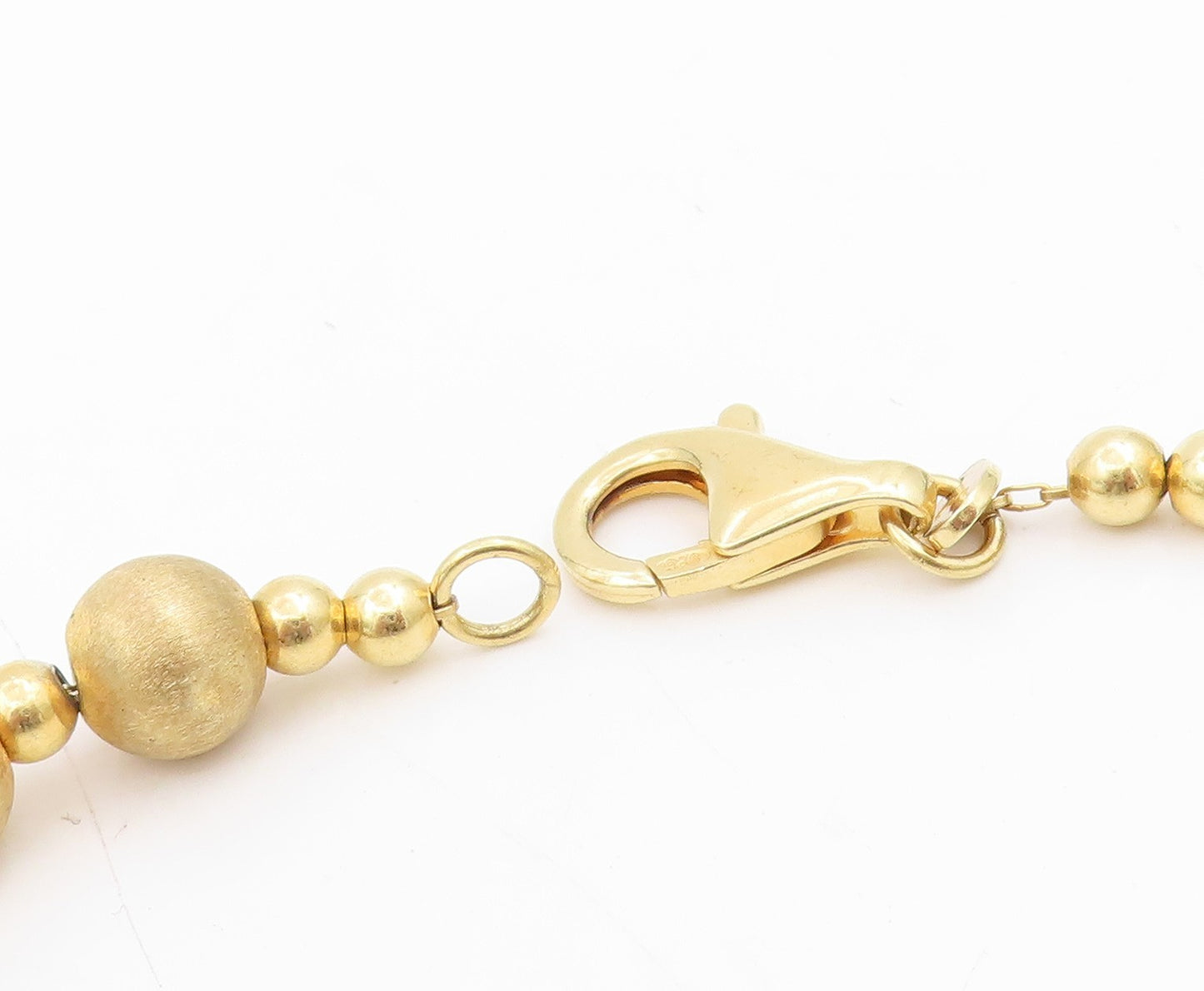 925 Sterling Silver Vintage Necklace Gold Plated Chunky Beaded Chain  NE4694