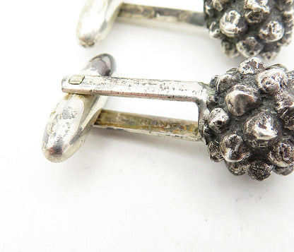 925 Sterling Silver  Vintage Antique Oxidized Spiked Ball Cuff Links  TR1087