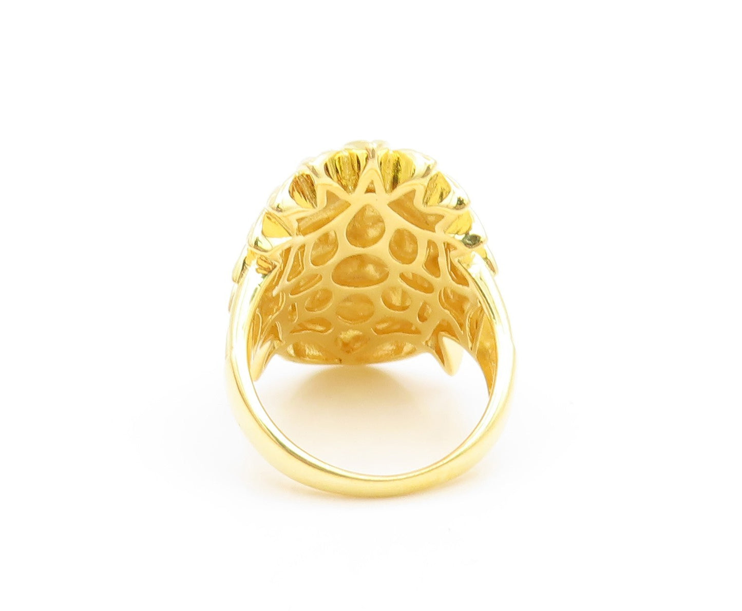 925 Sterling Silver Vintage Ring Gold Plated Native Chief  Sz 8.5  RG35291