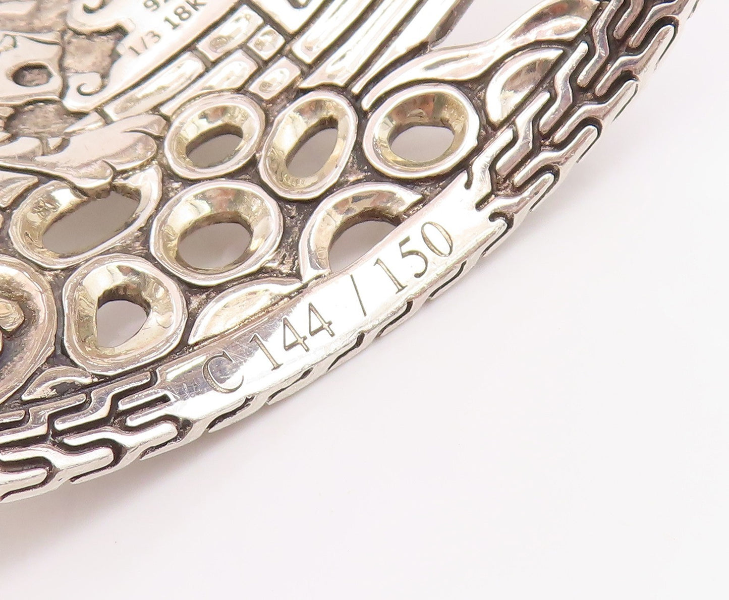 925 Sterling Silver Vintage Bracelet JOHN HARDY Large Macan Rare BT11910
