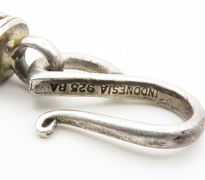 BALI 925 Sterling Silver  Vintage Shiny Byzantine Link Chain Necklace  NE2442