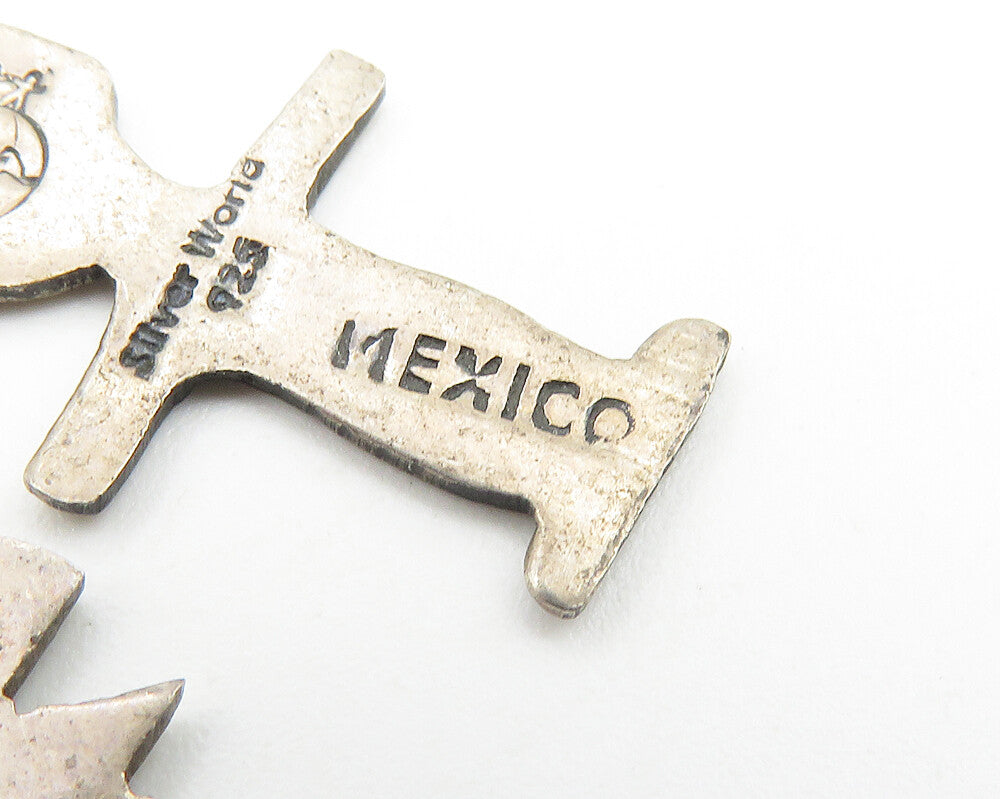 MEXICO 925 Sterling Silver  Vintage Dark Tone Girl & Boy Drop Pendant  PT8514