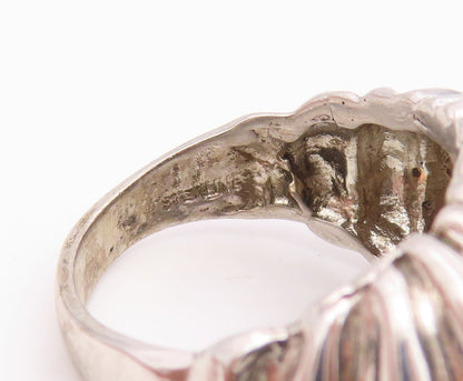 925 Sterling Silver Vintage Ring Minimalist Fluted Dome Band  Sz 6.5  RG35294