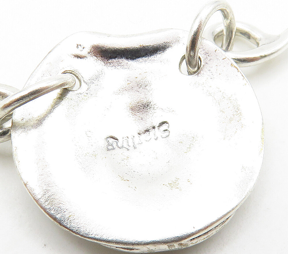 SHERRY TINSMAN 925 Sterling Silver Shiny Spiral Bar Link Chain Necklace NE2611