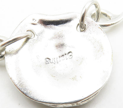 SHERRY TINSMAN 925 Sterling Silver Shiny Spiral Bar Link Chain Necklace NE2611