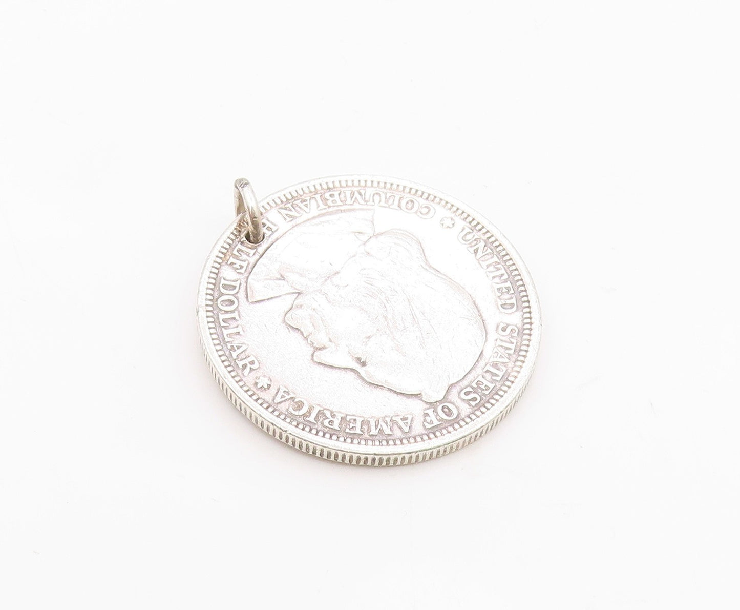 925 Sterling Silver  Vintage Antique United States Half Dollar Pendant  PT7396