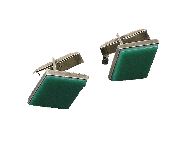 PARRA MEXICO 925 Silver  Vintage Carnelian Diamond Shape Cufflinks  TR2778