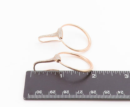 925 Sterling Silver Vintage Earrings Gold Plated CZ Classic Open Circle  EG14244