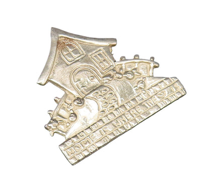 MARY ENGELBREIT 925 Silver  Vintage Home Is Where The Heart Brooch Pin BP10016