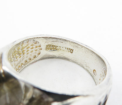925 Sterling Silver  Vintage Cubic Zirconia Solitaire Ring Sz 7.5  RG4918