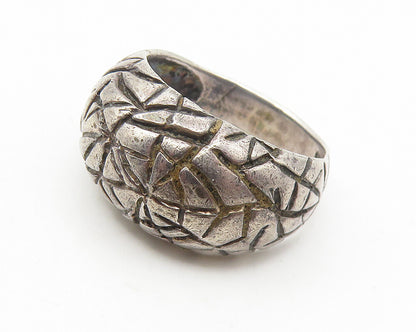 925 Sterling Silver  Vintage Oxidized Etched Design Band Ring Sz 7  RG10915