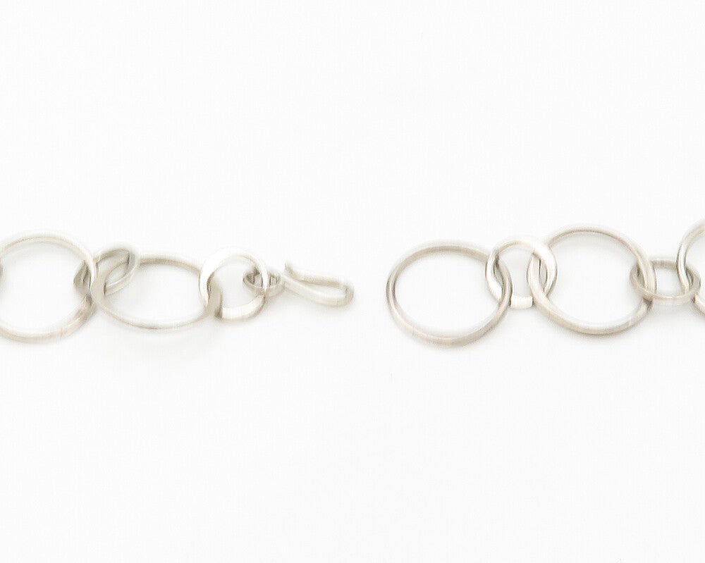 MEXICO 925 Sterling Silver  Vintage Open Circle Link Chain Necklace  NE3068