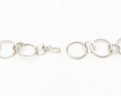 MEXICO 925 Sterling Silver  Vintage Open Circle Link Chain Necklace  NE3068