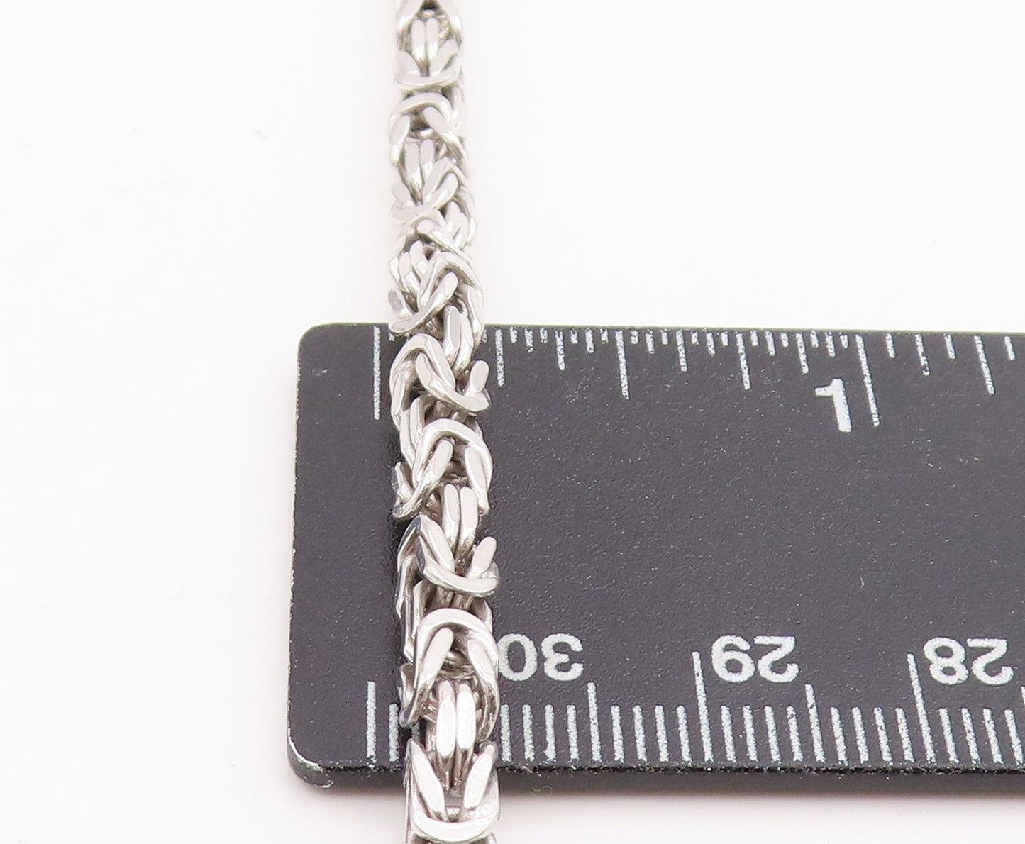925 Sterling Silver Vintage Necklace Intricate Woven Byzantine Link Chain NE4723
